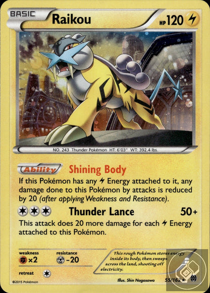 Raikou 55/162 Holo Rare BREAKthrough Pokemon Holo