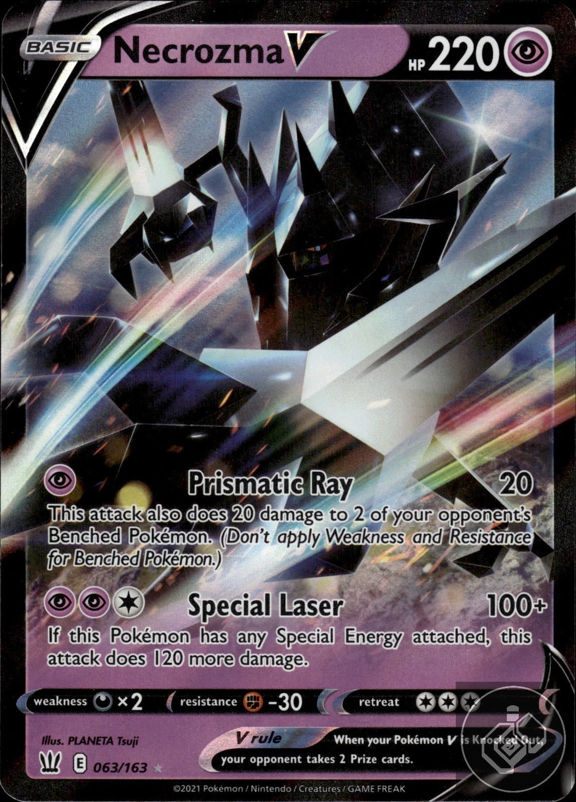 Necrozma V 063/163 Holo V Rare Battle Styles Pokemon