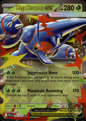 Mega Heracross ex 004/094 Double Rare Phantasmal Flames Pokemon Holo