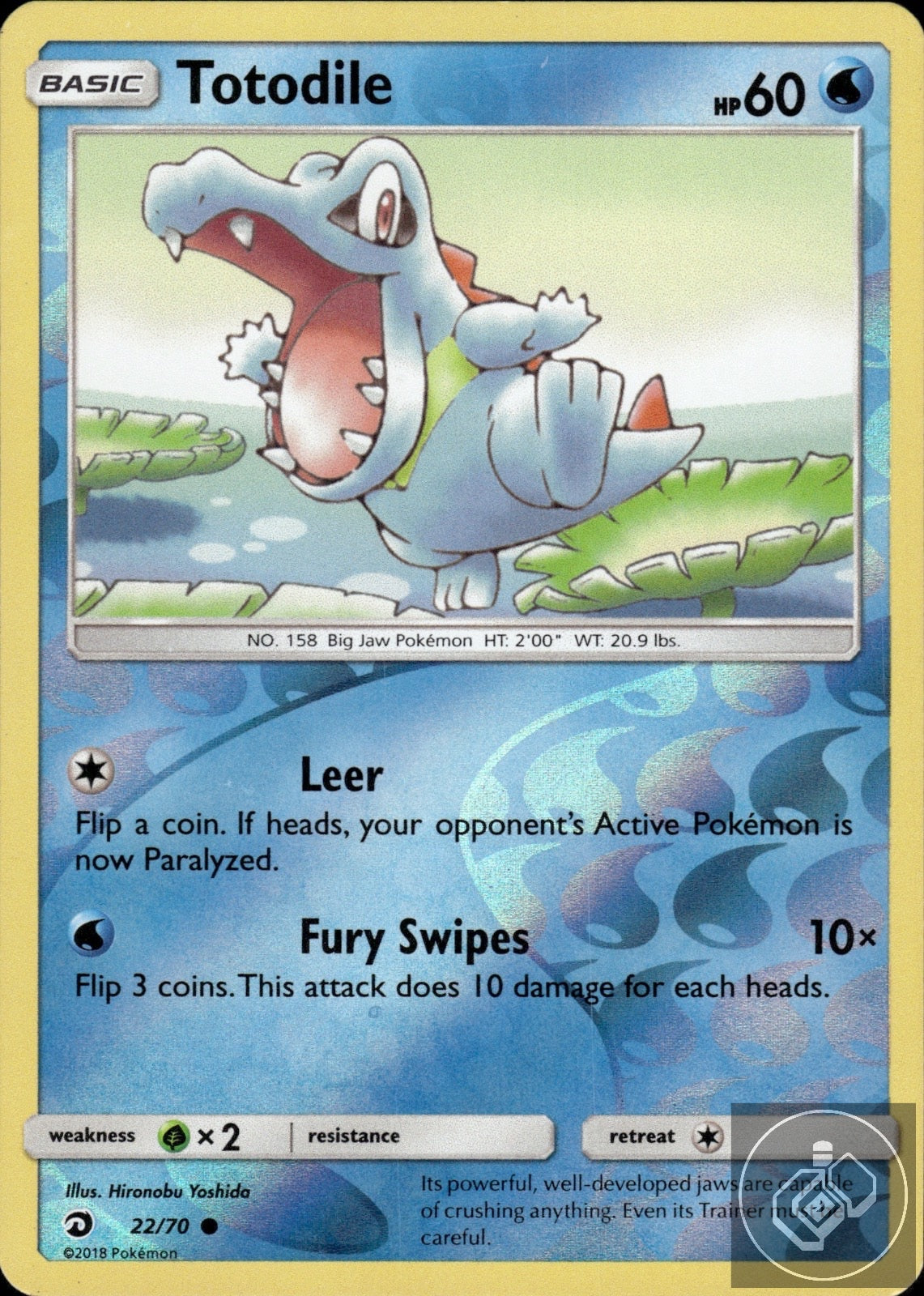 Totodile 22/70 Common Dragon Majesty Pokemon Reverse Holo