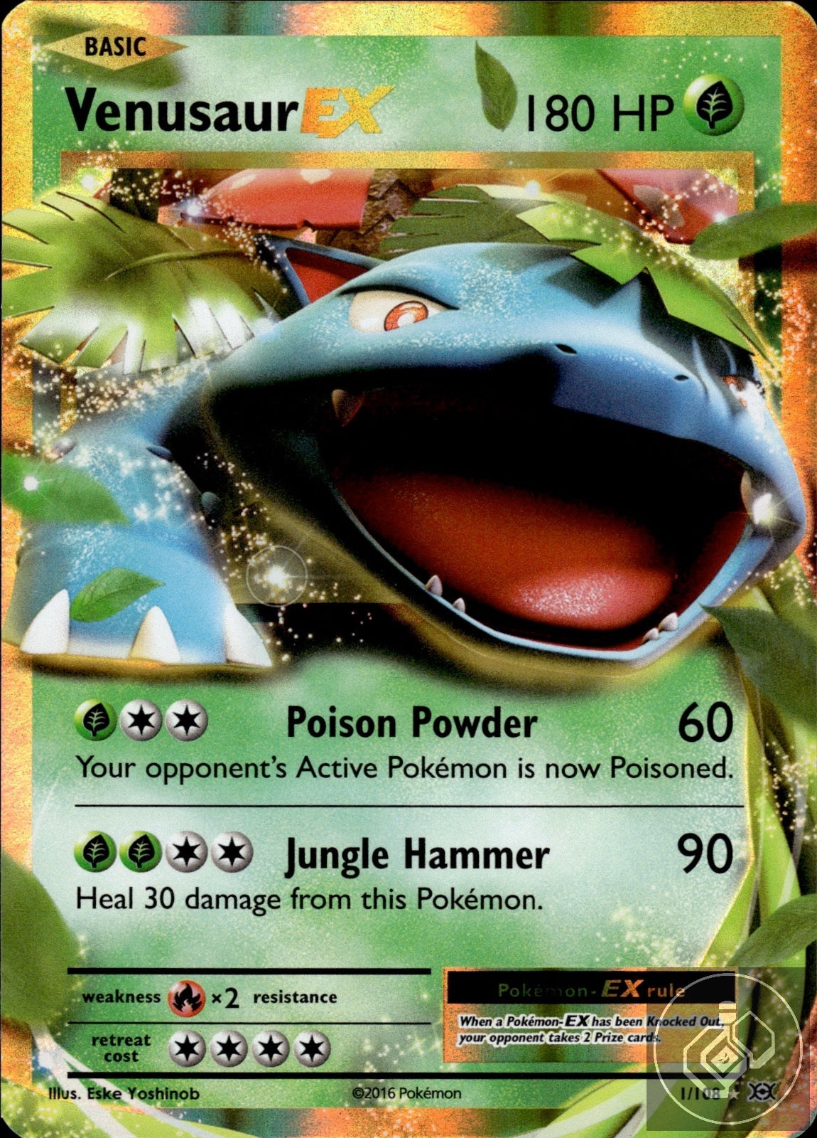Venusaur EX 1/108 Holo EX Rare Evolutions Pokemon