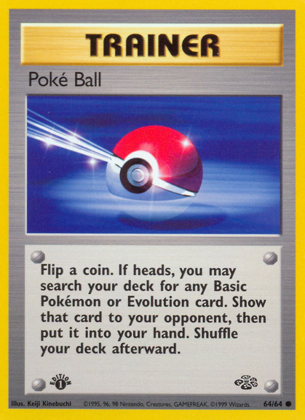Poke Ball 64/64 Common Jungle Pokemon 1st Edition