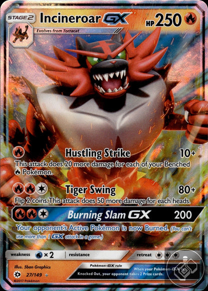 Incineroar GX 27/149 Holo Ultra Rare SM Base Set Pokemon