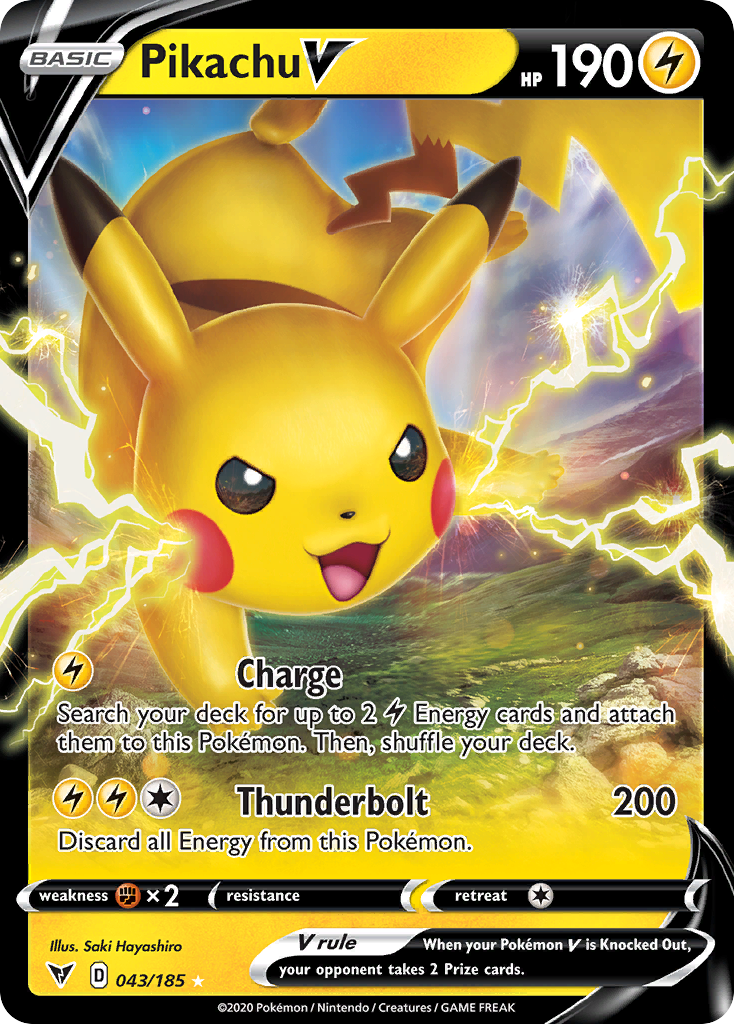 Pikachu V 043/185 Holo V Rare Vivid Voltage Pokemon