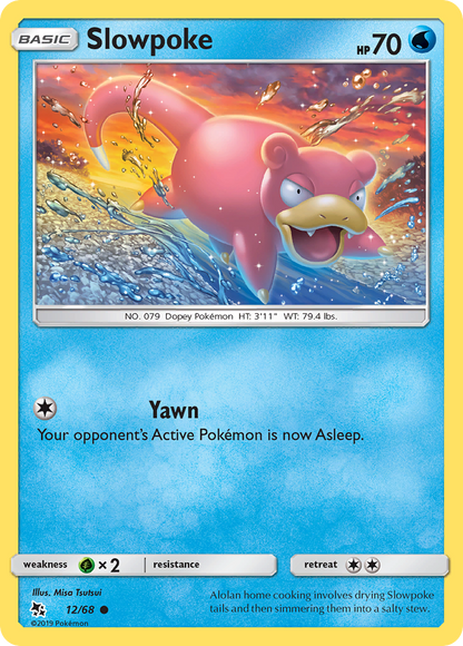 Slowpoke 12/68 Common Hidden Fates Pokemon Reverse Holo