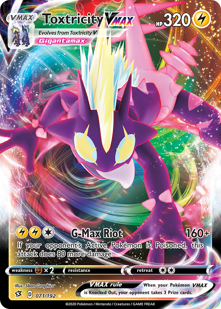 Toxtricity VMAX 071/192 Holo VMAX Rare Rebel Clash Pokemon