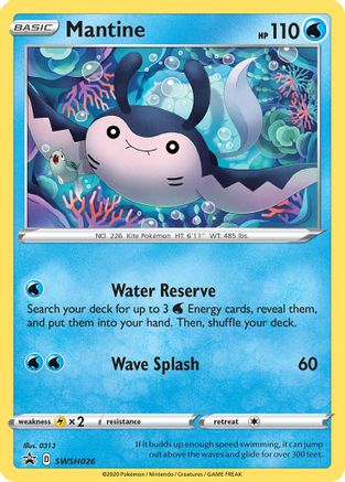 Mantine SWSH026 Holo Promo Sword & Shield Promo Pokemon Holo