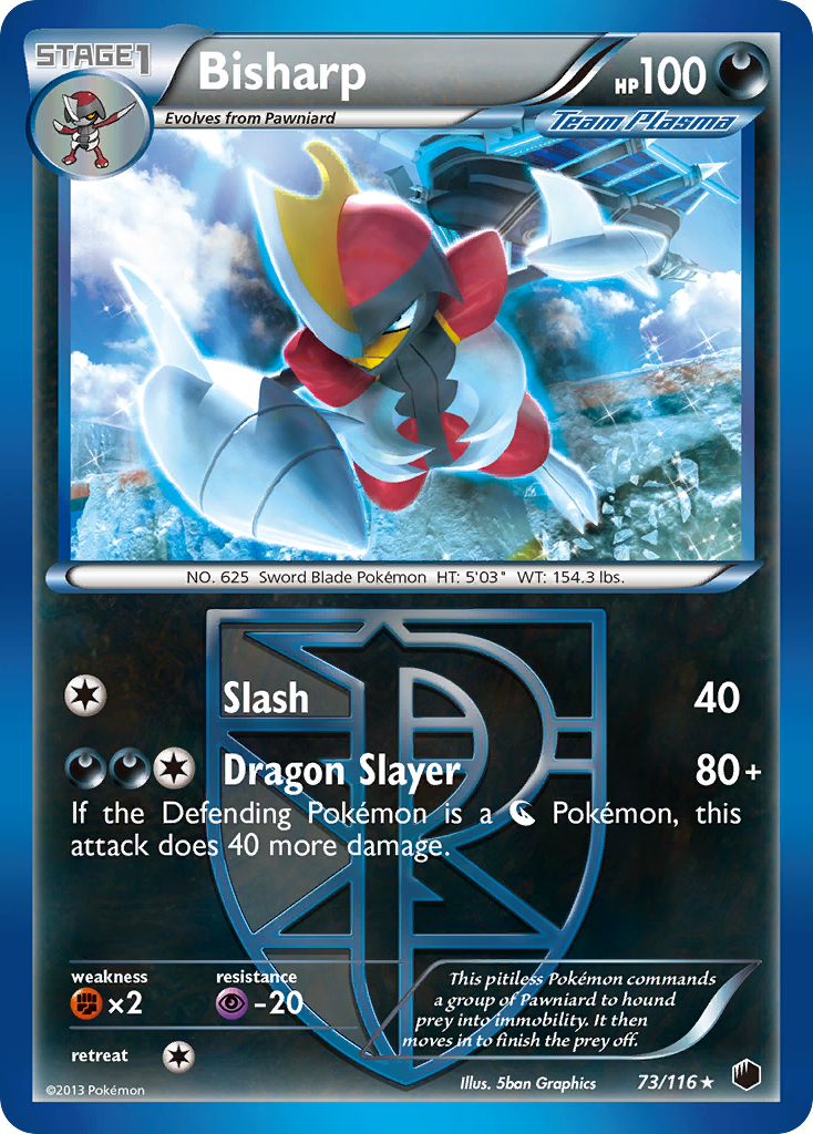 Bisharp 73/116 Rare Plasma Freeze Pokemon Reverse Holo