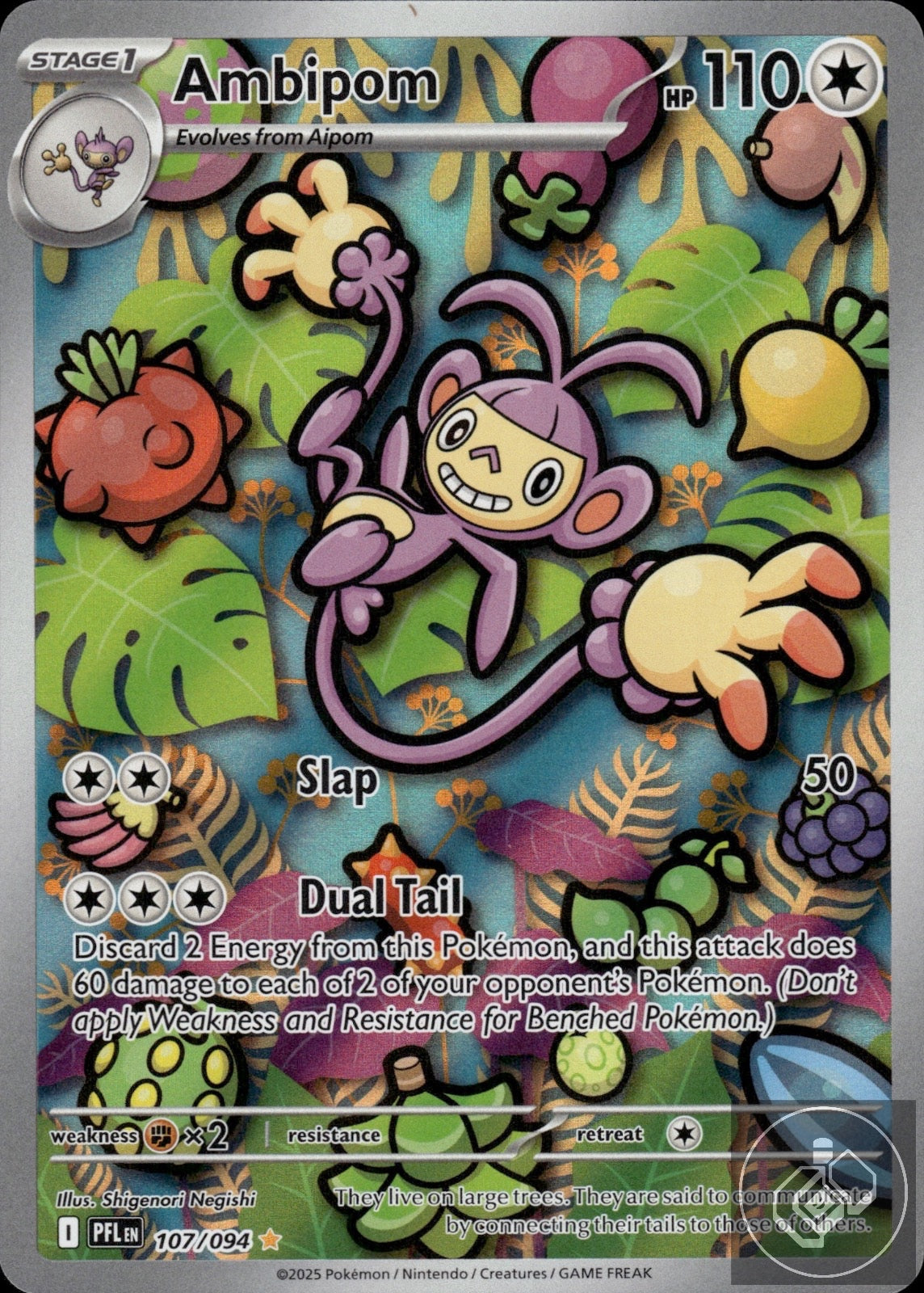 Ambipom 107/094 Illustration Rare Phantasmal Flames Pokemon