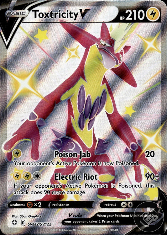Toxtricity V SV112/SV122 Holo V Rare Shining Fates Shiny Vault Pokemon