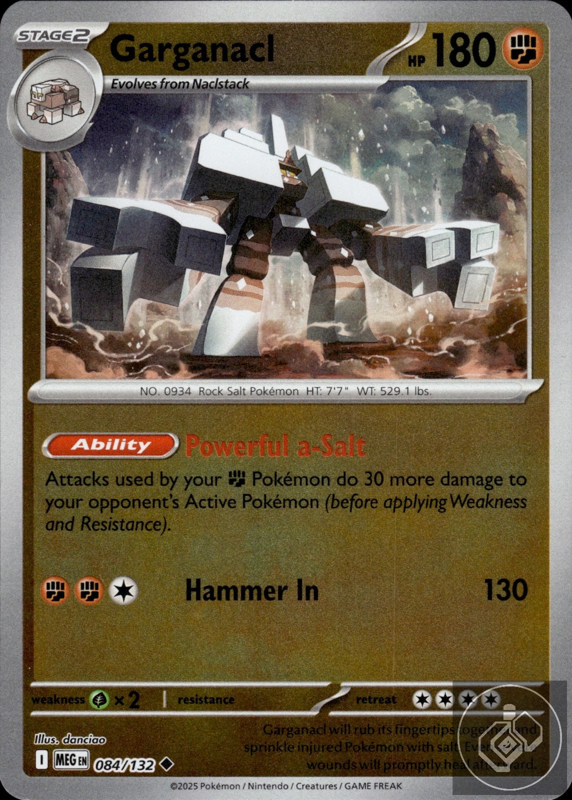 Garganacl 084/132 Uncommon Mega Evolution Pokemon Reverse Holo