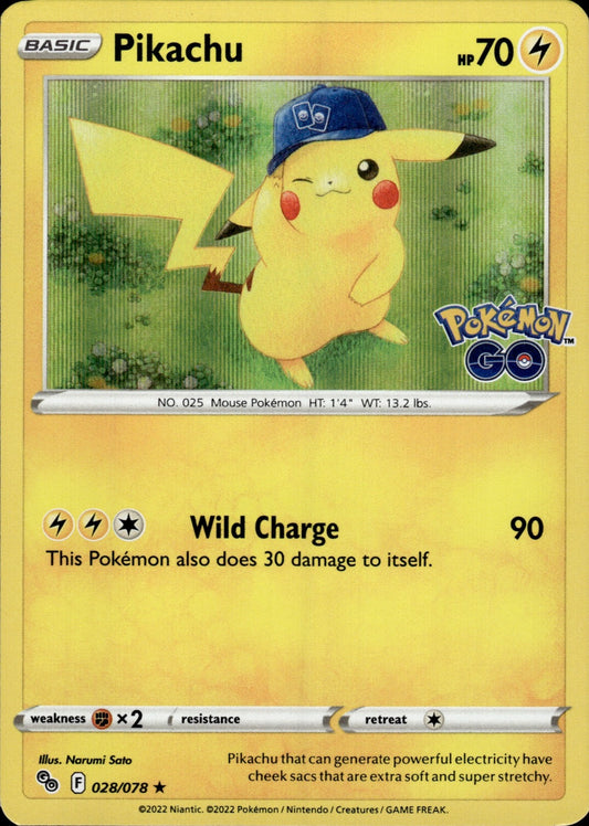 Pikachu 028/078 Holo Rare Pokemon GO Pokemon