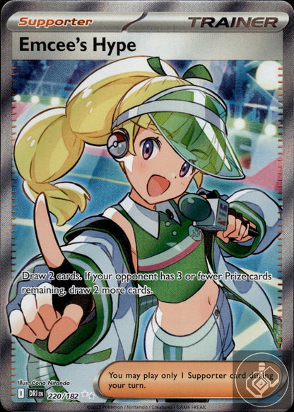 Emcee's Hype 220/182 Ultra Rare Destined Rivals Pokemon Holo
