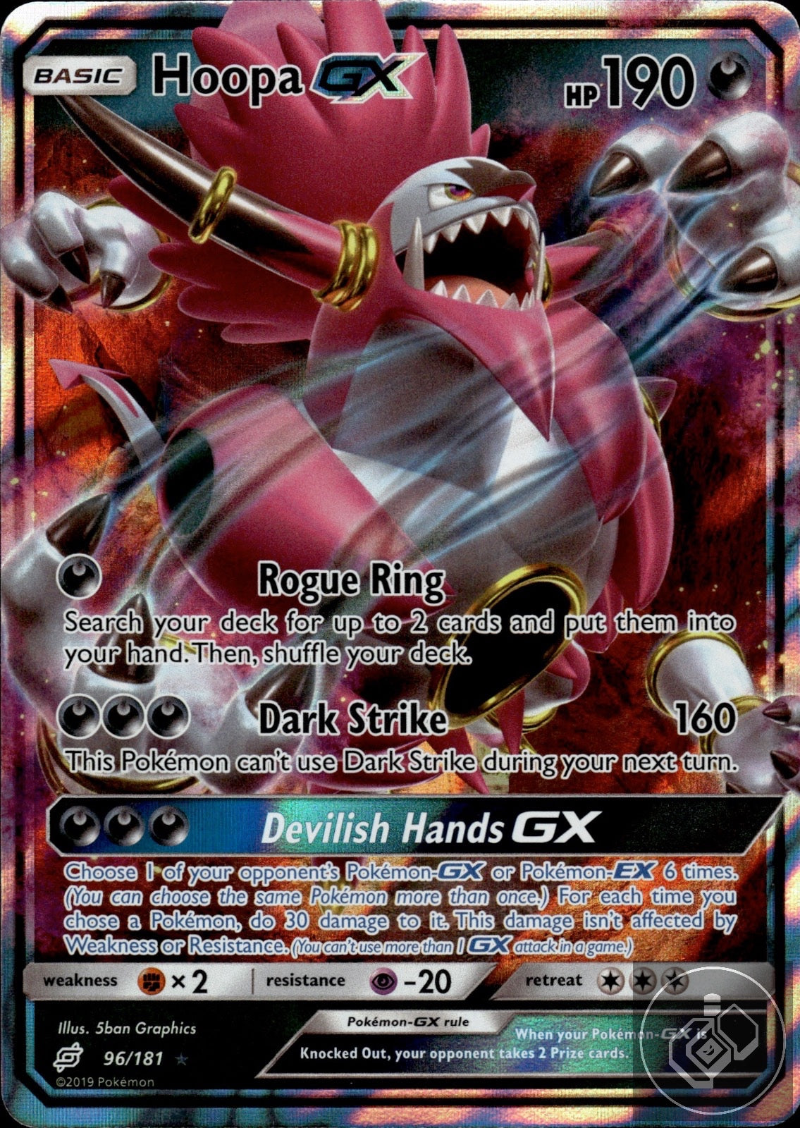 Hoopa GX 96/181 Holo GX Rare Team Up Pokemon