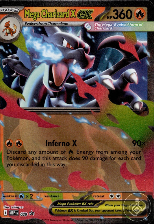 Mega Charizard X ex 029 Holo Promo ME: Mega Evolution Promo Pokemon