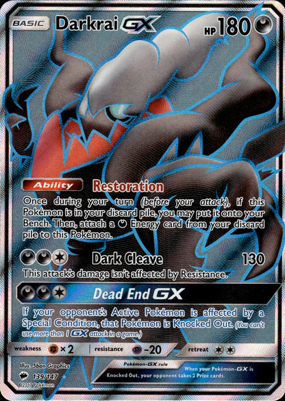 Darkrai GX 139/147 Ultra Rare Burning Shadows Pokemon