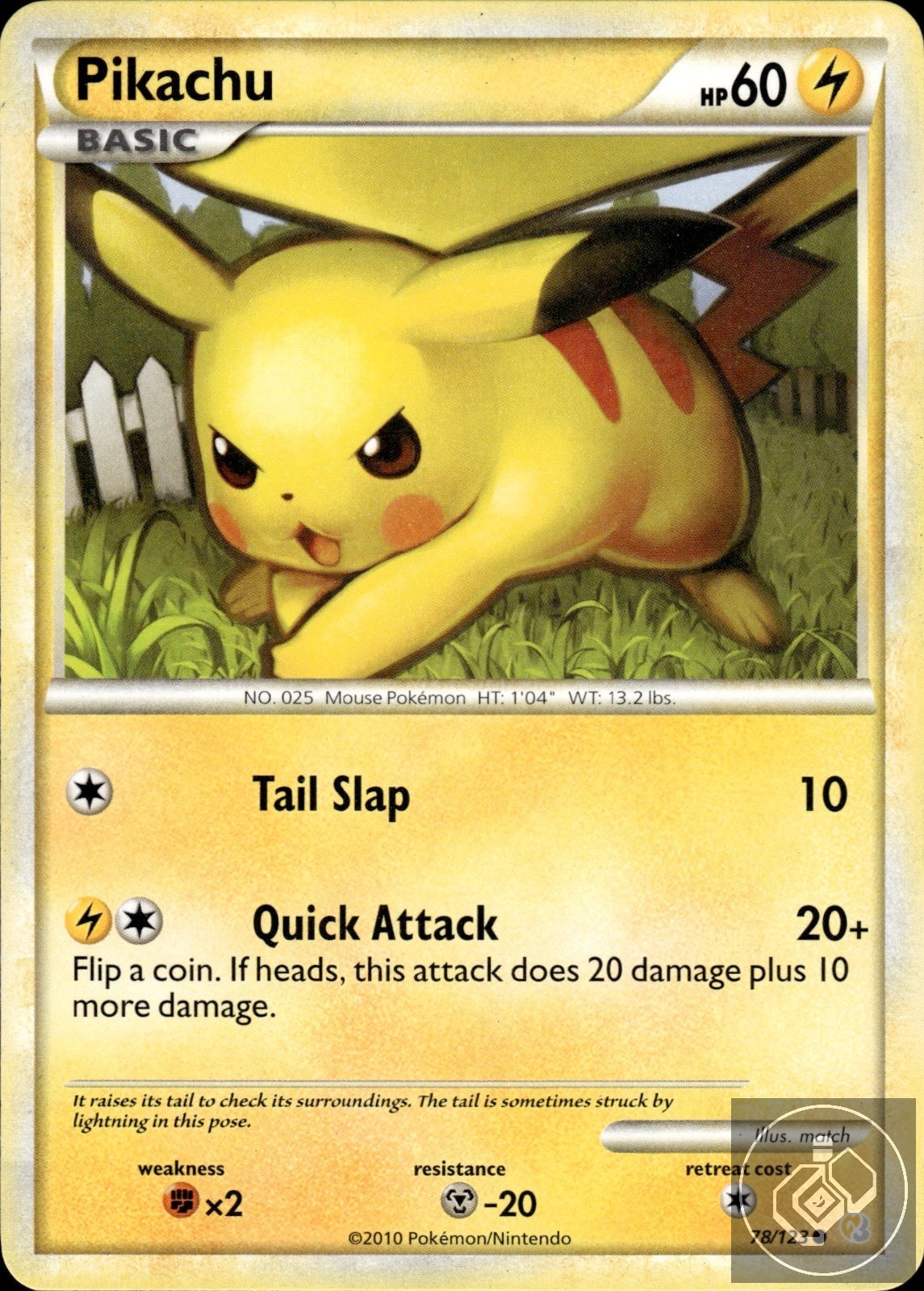 Pikachu 78/123 Common HeartGold & SoulSilver Pokemon