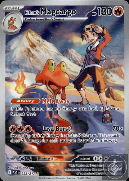 Ethan's Magcargo 222/217 Illustration Rare Ascended Heroes Pokemon