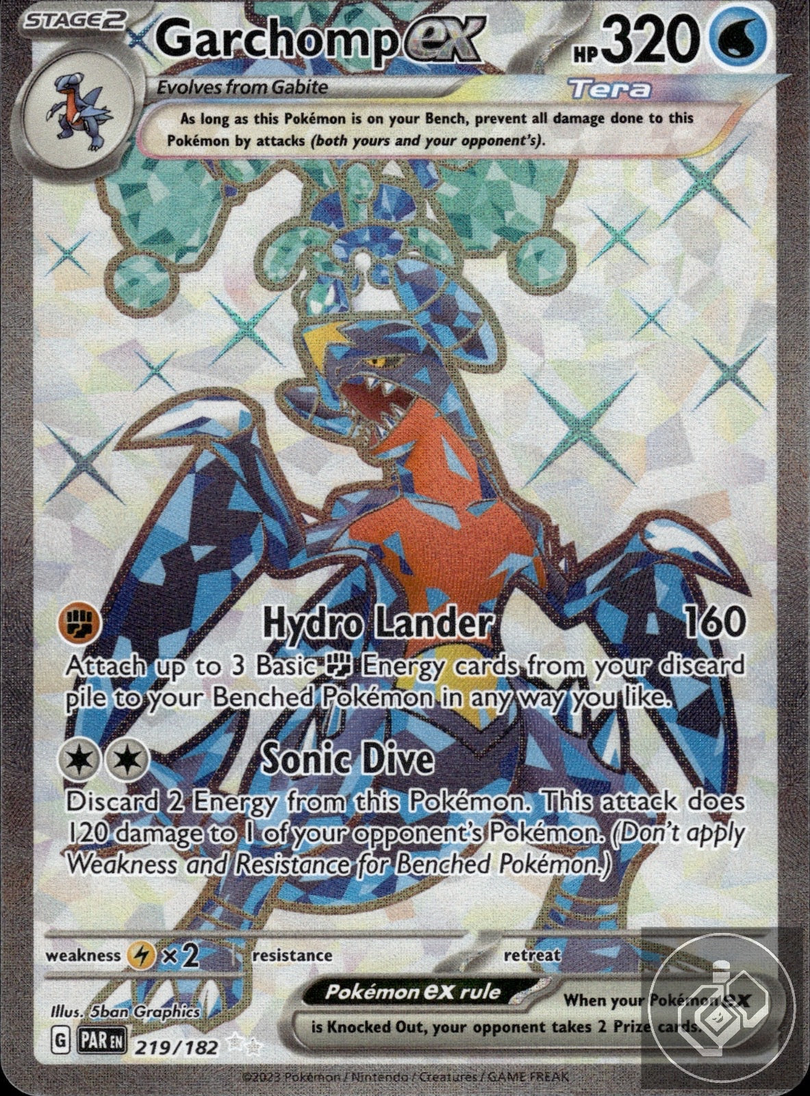 Garchomp ex 219/182 Ultra Rare Paradox Rift Pokemon