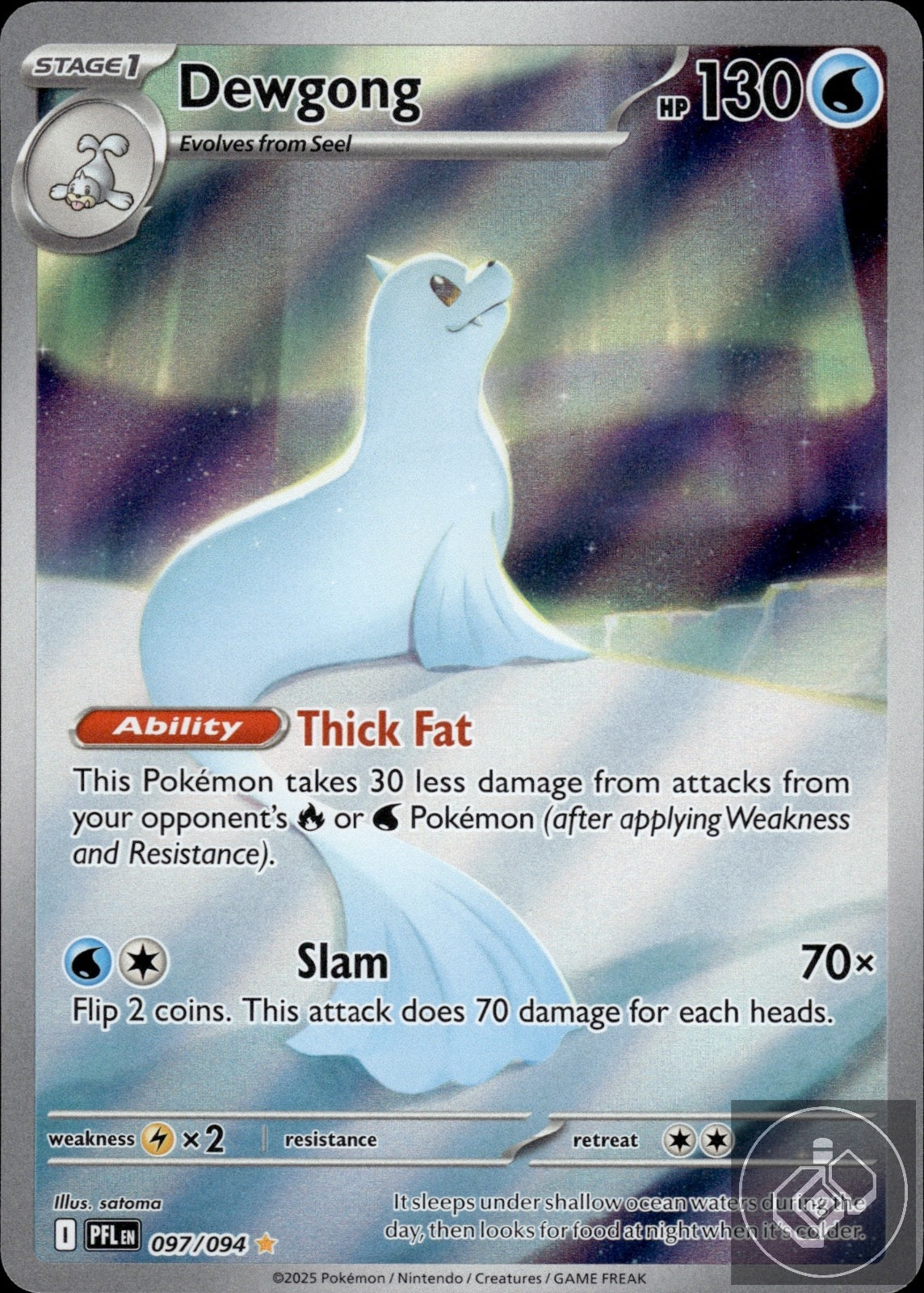 Dewgong 097/094 Illustration Rare Phantasmal Flames Pokemon