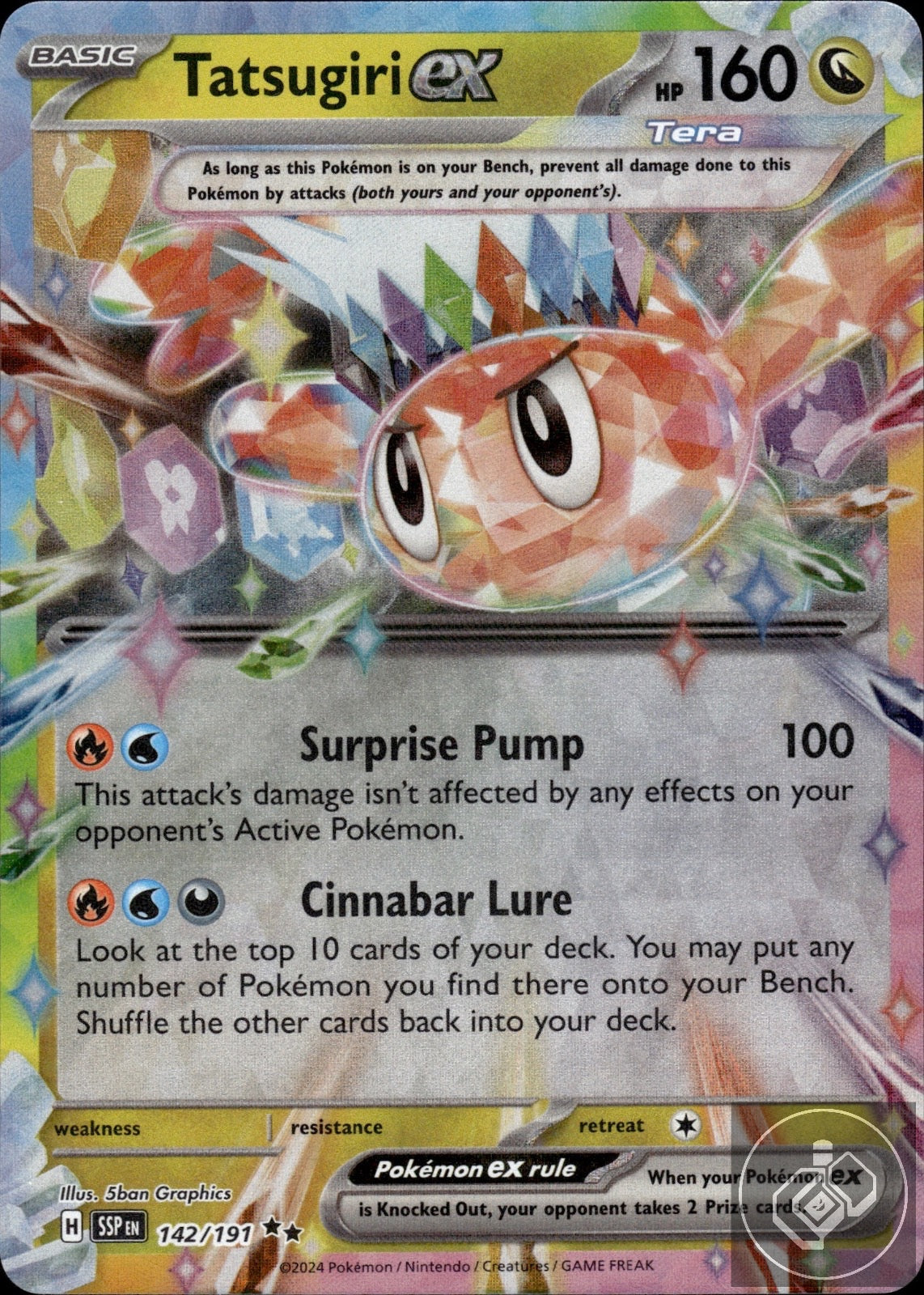 Tatsugiri ex 142/191 Double Rare Surging Sparks Pokemon