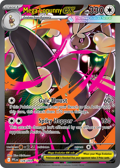 Mega Lopunny ex 128/094 Special Illustration Rare Phantasmal Flames Pokemon