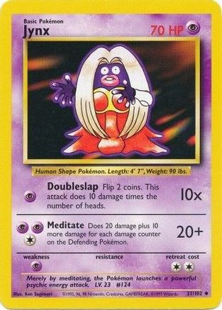 Jynx 31/102 Uncommon Base Set Unlimited Pokemon