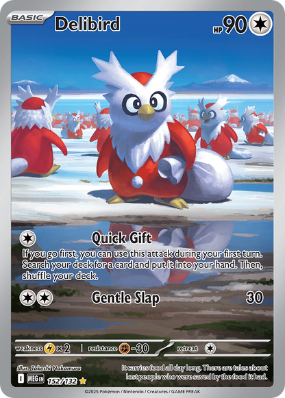 Delibird 152/132 Illustration Rare Mega Evolution Pokemon