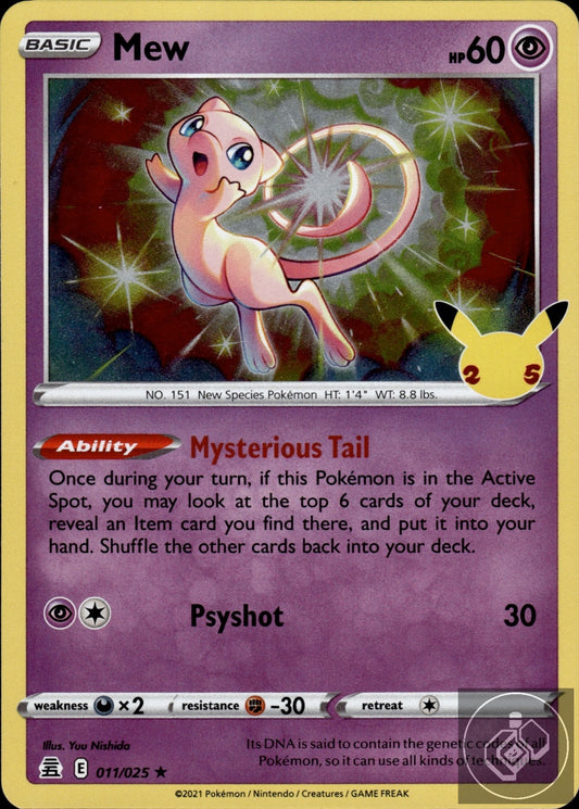 Mew 011/025 Holo Rare Celebrations Pokemon