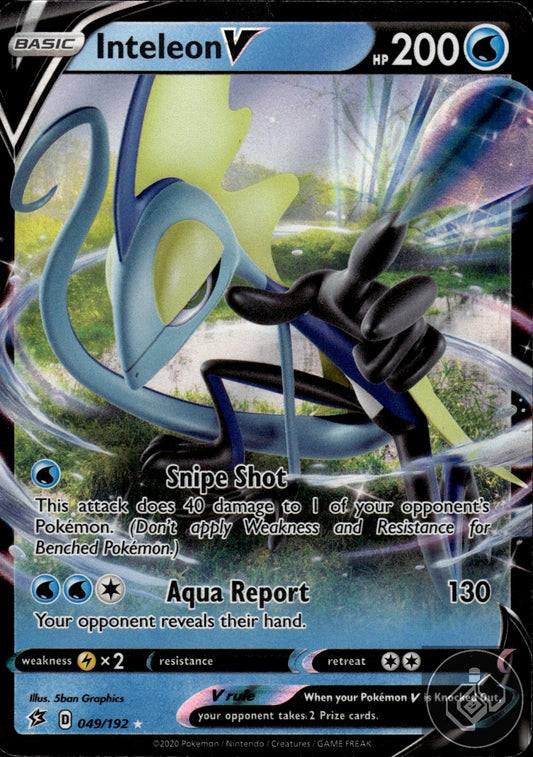 Inteleon V 049/192 Holo V Rare Rebel Clash Pokemon
