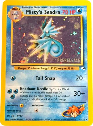 Misty's Seadra (Prerelease) 009/132 Holo Promo WoTC Promo Pokemon Holo