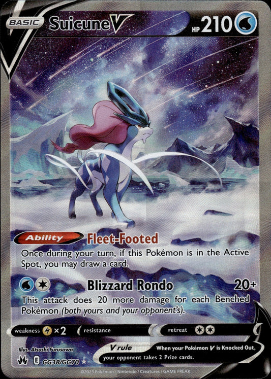 Suicune V GG38/GG70 Holo V Rare Crown Zenith Galarian Gallery Pokemon