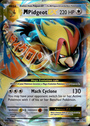 M Pidgeot EX 65/108 Holo EX Rare Evolutions Pokemon