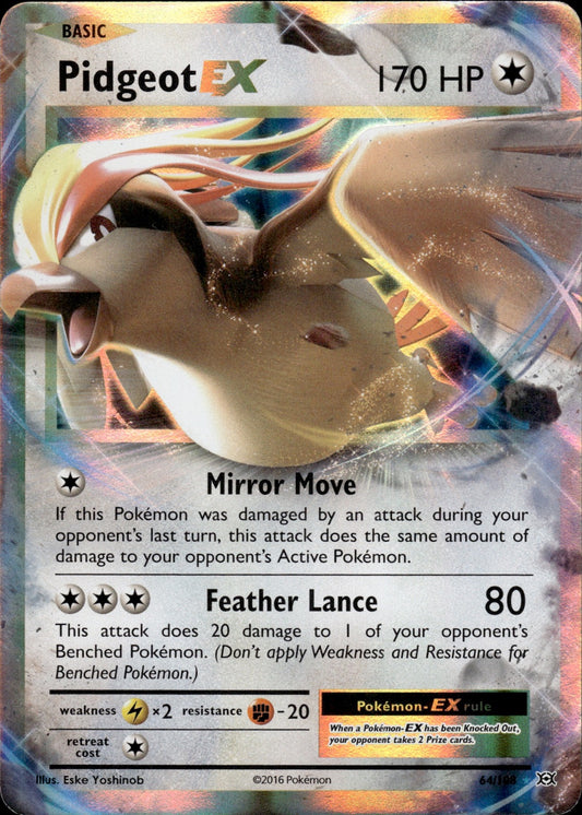 Pidgeot EX 64/108 Holo EX Rare Evolutions Pokemon