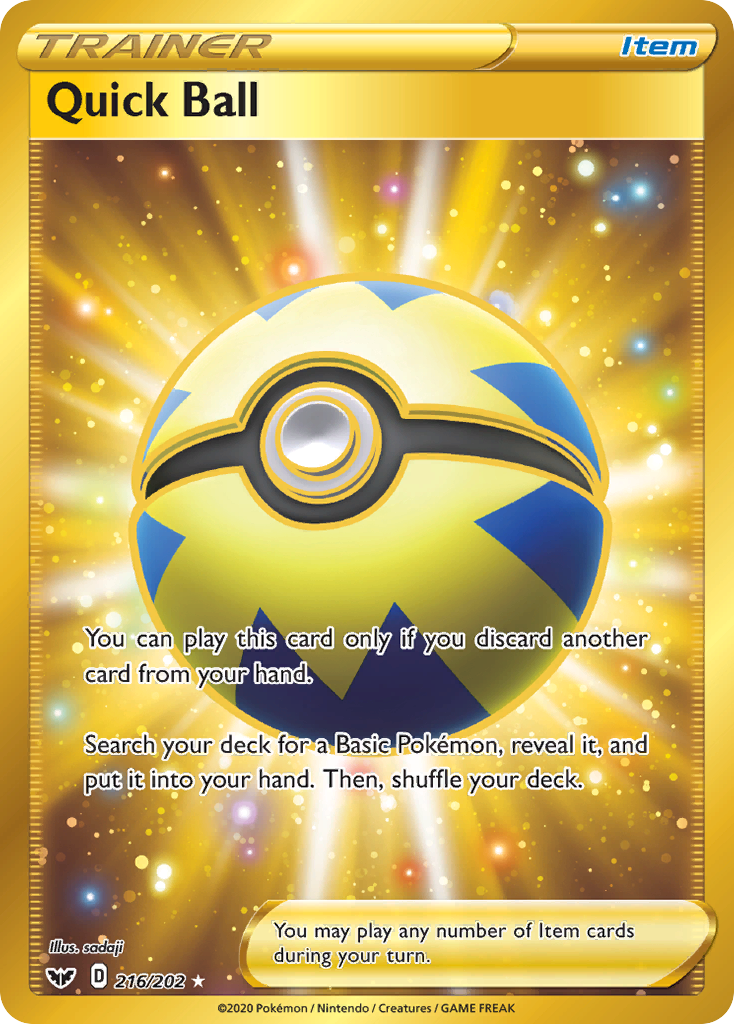 Quick Ball 216/202 Secret Rare Sword & Shield Pokemon