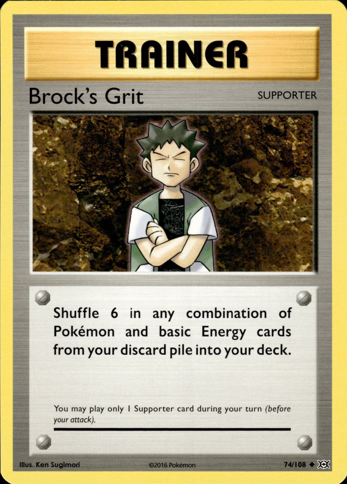 Brock's Grit 74/108 Uncommon Evolutions Pokemon