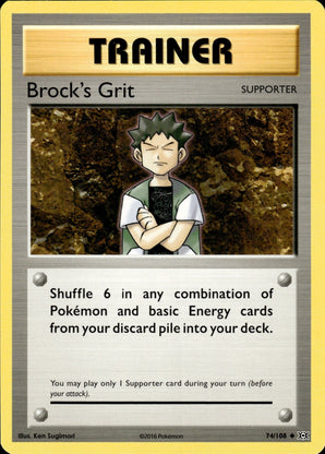 Brock's Grit 74/108 Uncommon Evolutions Pokemon