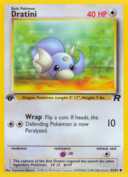 Dratini 53/82 Common Team Rocket Pokemon 1st Edition