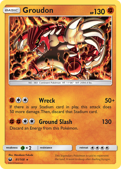 Groudon 81/168 Holo Rare Celestial Storm Pokemon Holo