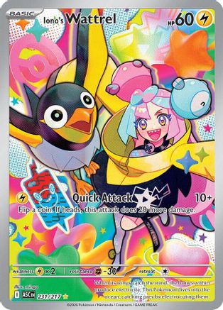Iono's Wattrel 231/217 Illustration Rare Ascended Heroes Pokemon