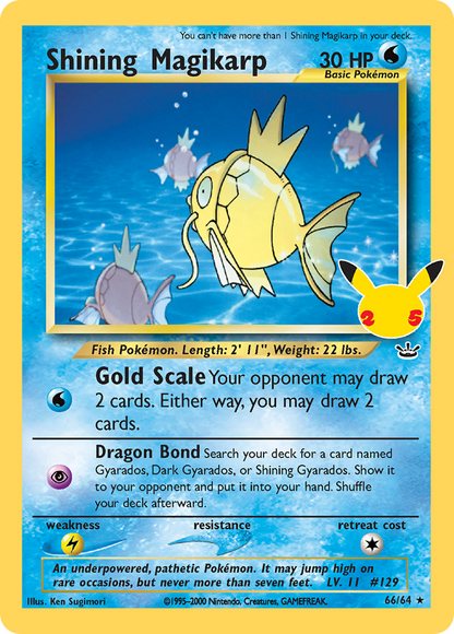 Shining Magikarp 66/64 Celebrations: Classic Collection Pokemon