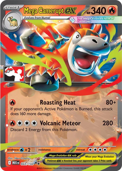 Mega Camerupt ex 022/132 Holo Double Rare Prize Pack Series Cards Pokemon
