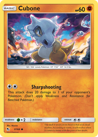 Cubone 37/68 Common Hidden Fates Pokemon