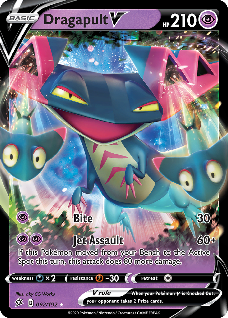 Dragapult V 092/192 Holo V Rare Rebel Clash Pokemon