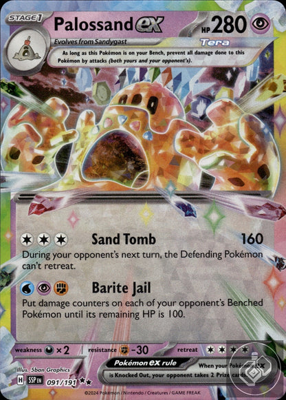 Palossand ex 091/191 Double Rare Surging Sparks Pokemon