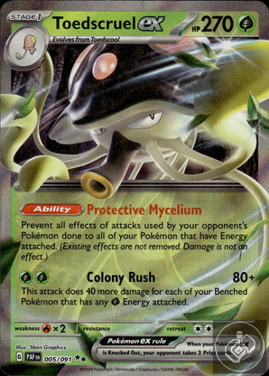 Toedscruel ex 005/091 Double Rare Paldean Fates Pokemon