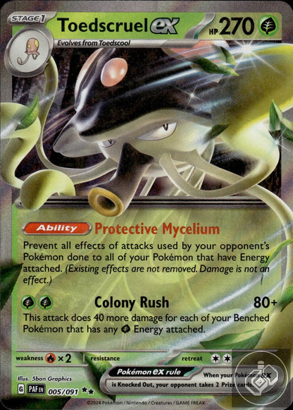 Toedscruel ex 005/091 Double Rare Paldean Fates Pokemon