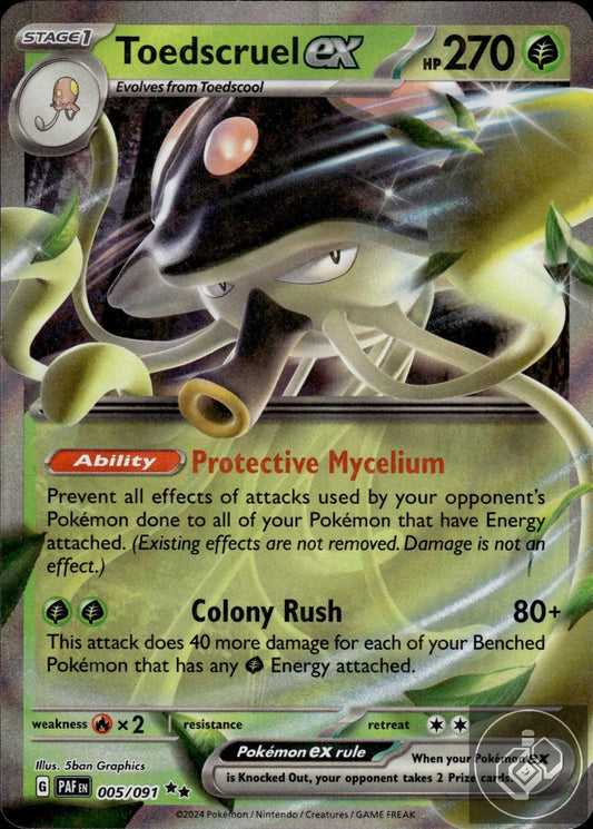 Toedscruel ex 005/091 Double Rare Paldean Fates Pokemon