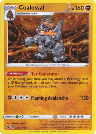 Coalossal SWSH054 Holo Promo Sword & Shield Promo Pokemon