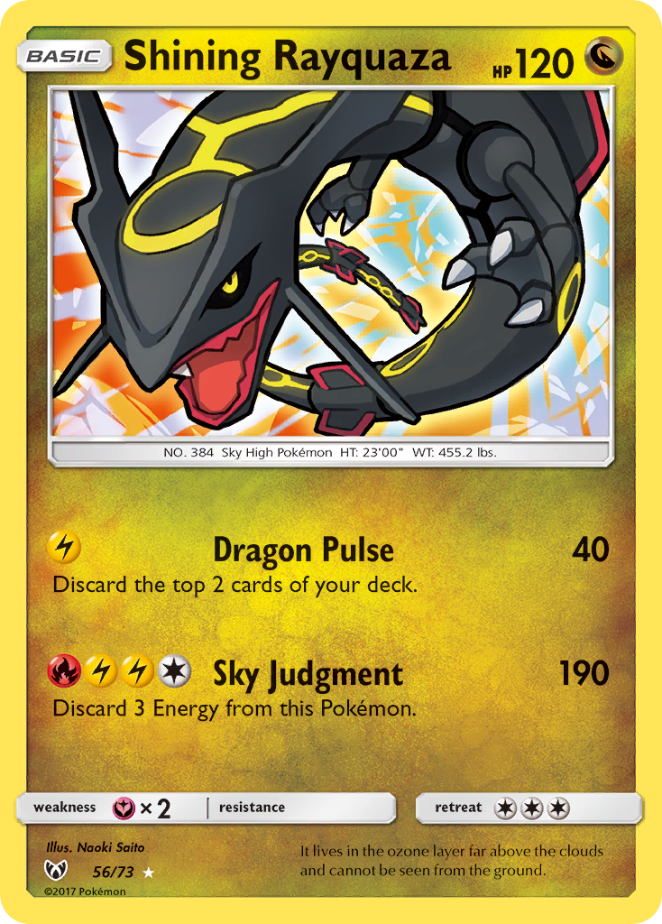 Shining Rayquaza 56/73 Rare Shining Shining Legends Pokemon